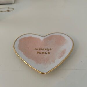 Kate Spade Heart-Shaped Trinket Dish with Gold Trim